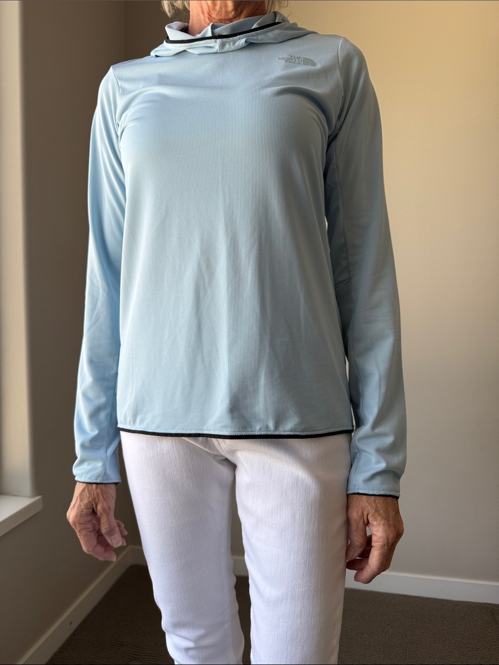 The North Face Pale Blue Long-Sleeve Hooded Sun Shirt